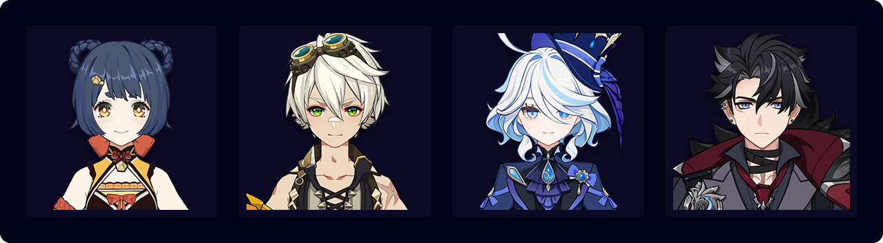 Xiangling — Bennett — Furina — Wriothesley