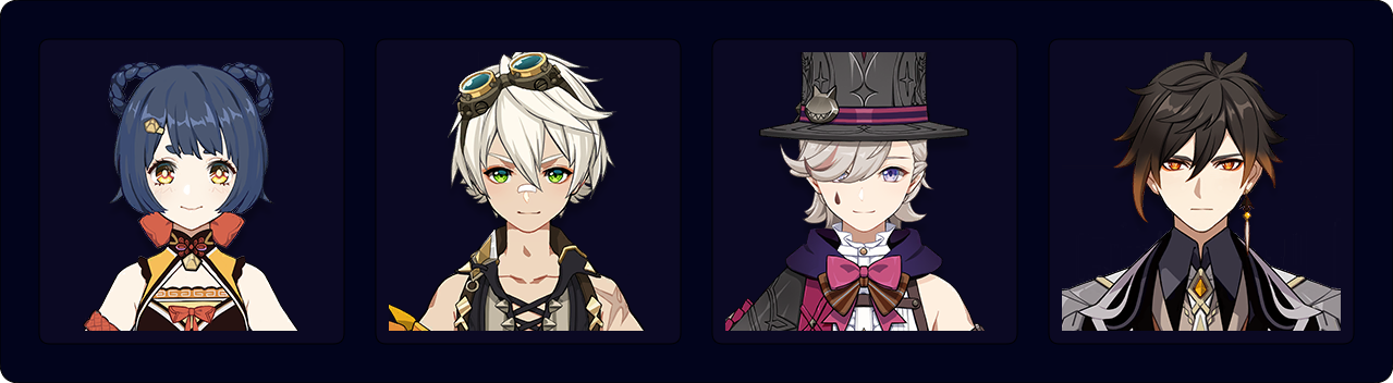 Xiangling — Bennett — Lyney — Zhongli