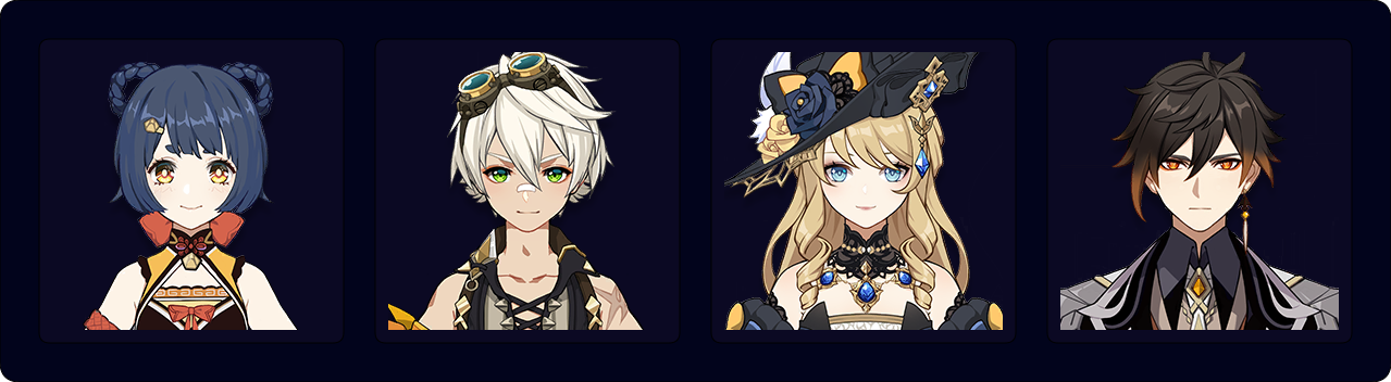 Xiangling — Bennett — Navia — Zhongli