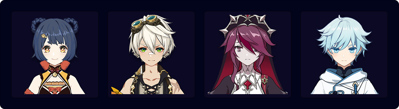 Xiangling — Bennett — Rosaria — Chongyun