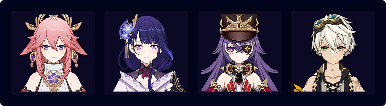 Yae — Raiden — Chevreuse — Bennett