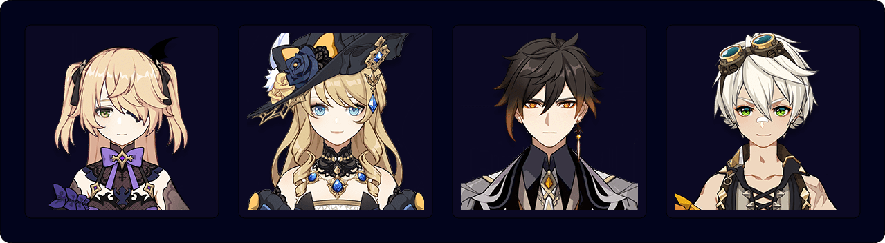 Fischl — Navia — Zhongli — Bennett