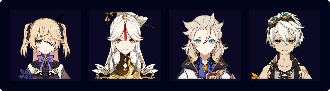 Fischl — Ningguang — Albedo — Bennett