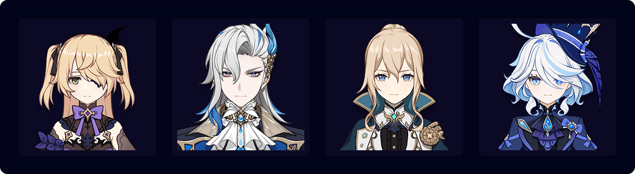 Fischl — Neuvillette — Jean — Furina