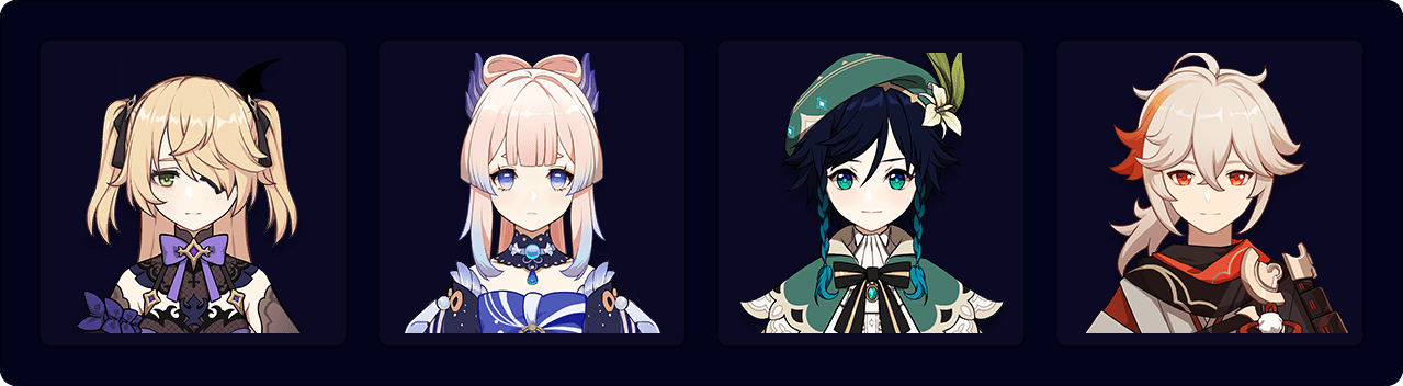 Fischl — Kokomi — Venti — Kazuha (4pc Thundering Fury)