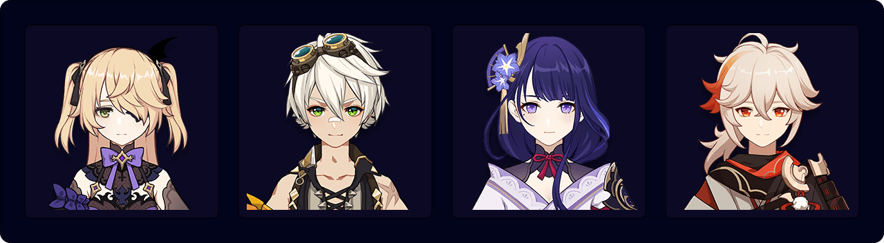 Fischl — Bennett — Raiden — Kazuha