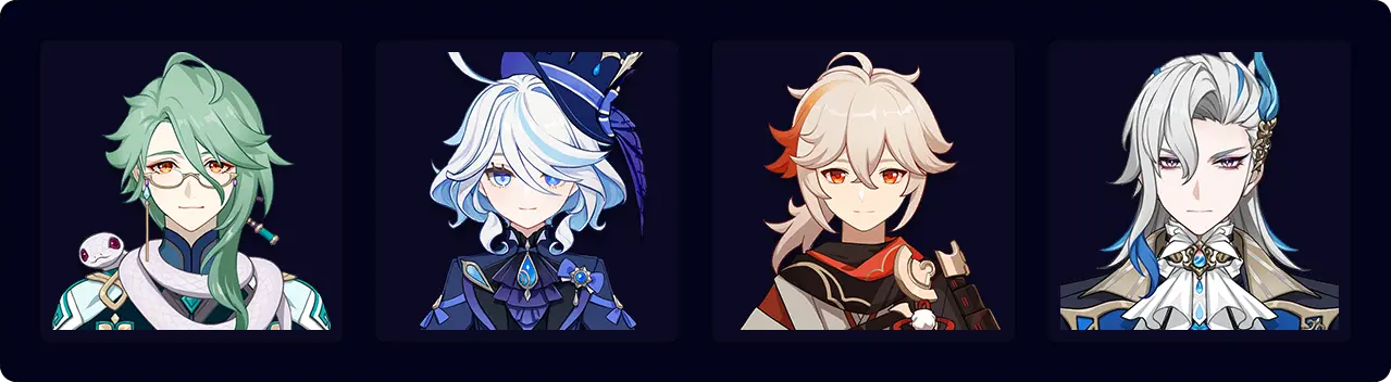 Baizhu — Furina — Kazuha — Neuvillette