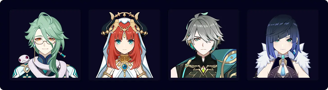 Baizhu — Nilou — Alhaitham — Yelan