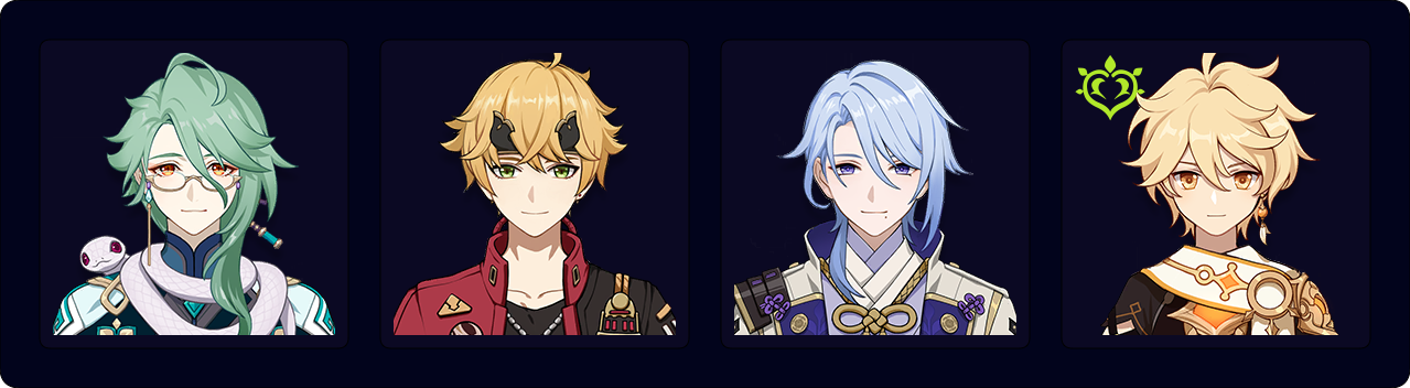 Baizhu — Thoma — Ayato — Dendro Traveler