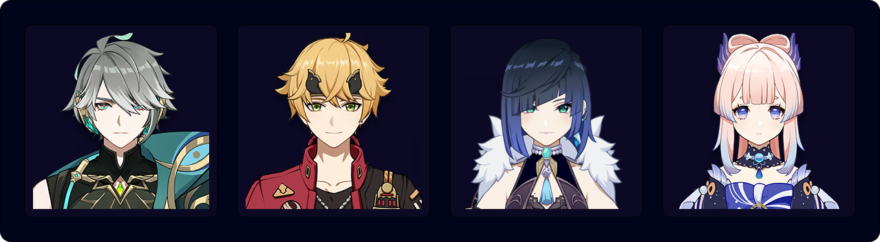 Alhaitham — Thoma — Yelan — Kokomi