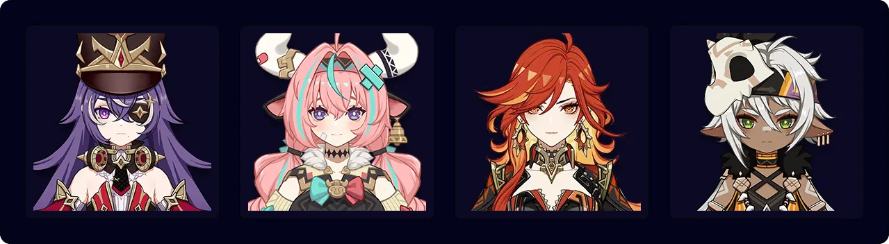 Chevreuse — Xiangling — Raiden — Bennett