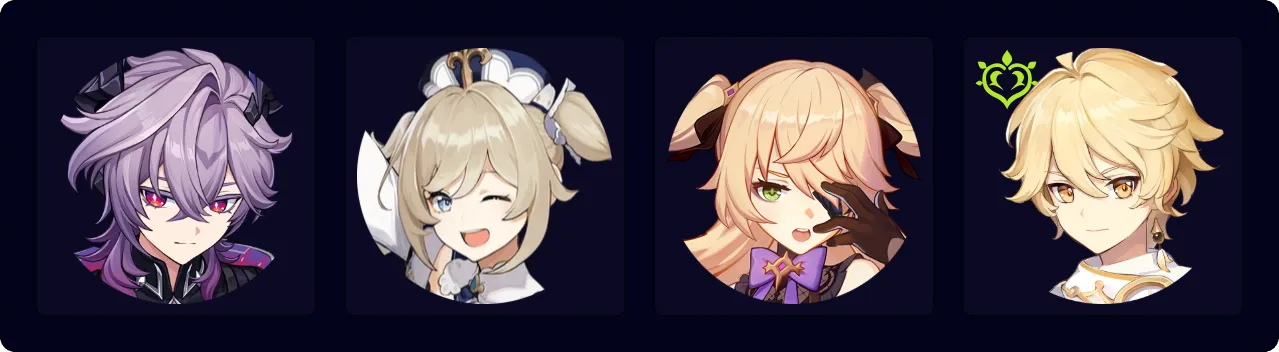 Durin — Barbara — Fischl — Dendro Traveler