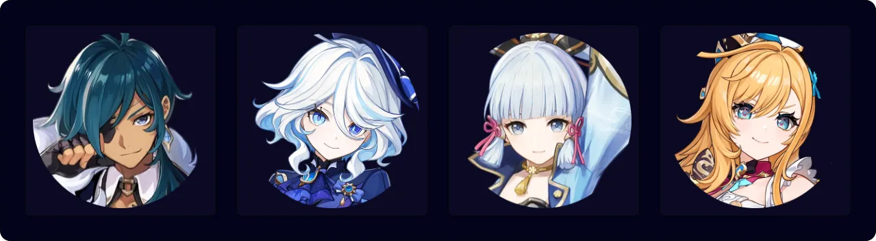 Kaeya — Furina — Ayaka — Escoffier