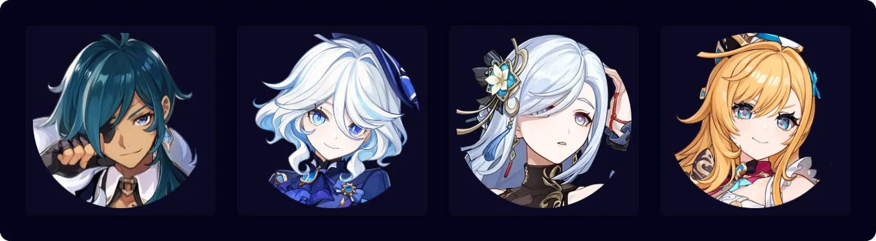 Kaeya — Furina — Shenhe — Escoffier