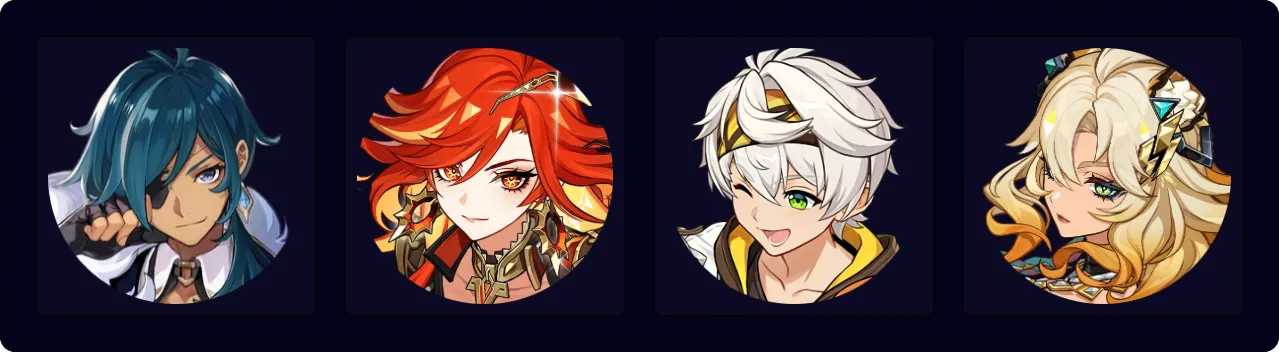 Kaeya — Mavuika — Bennett — Xilonen