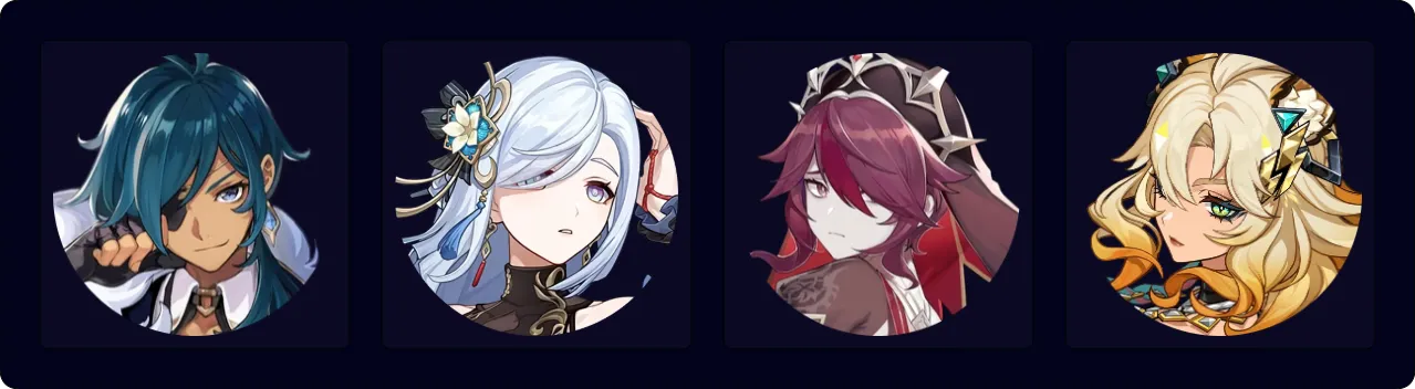 Kaeya — Shenhe — Rosaria — Xilonen