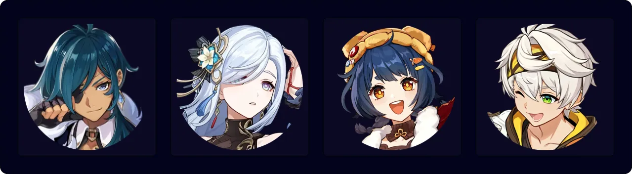 Kaeya — Shenhe — Xiangling — Bennett