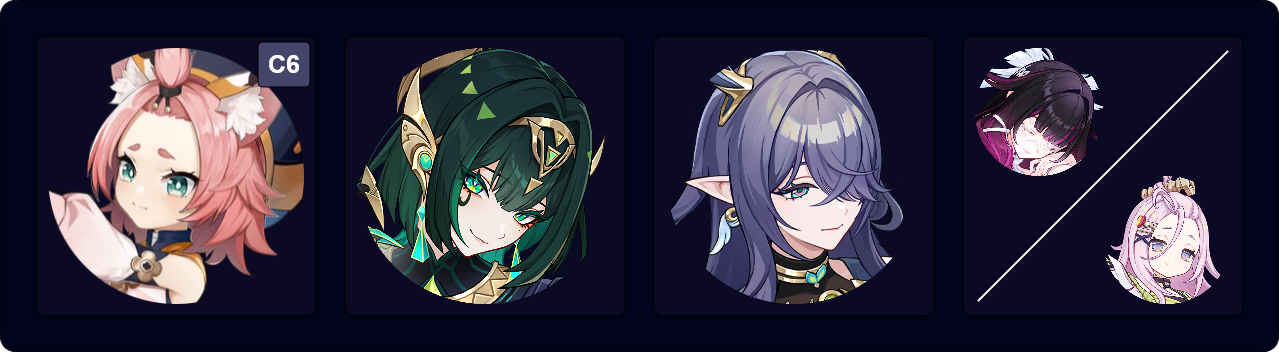 C6 Diona — Nefer — Lauma — Columbina / Aino