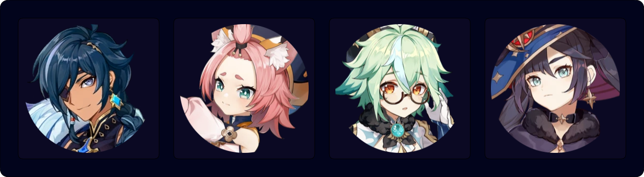 Kaeya — Diona — Sucrose — Mona